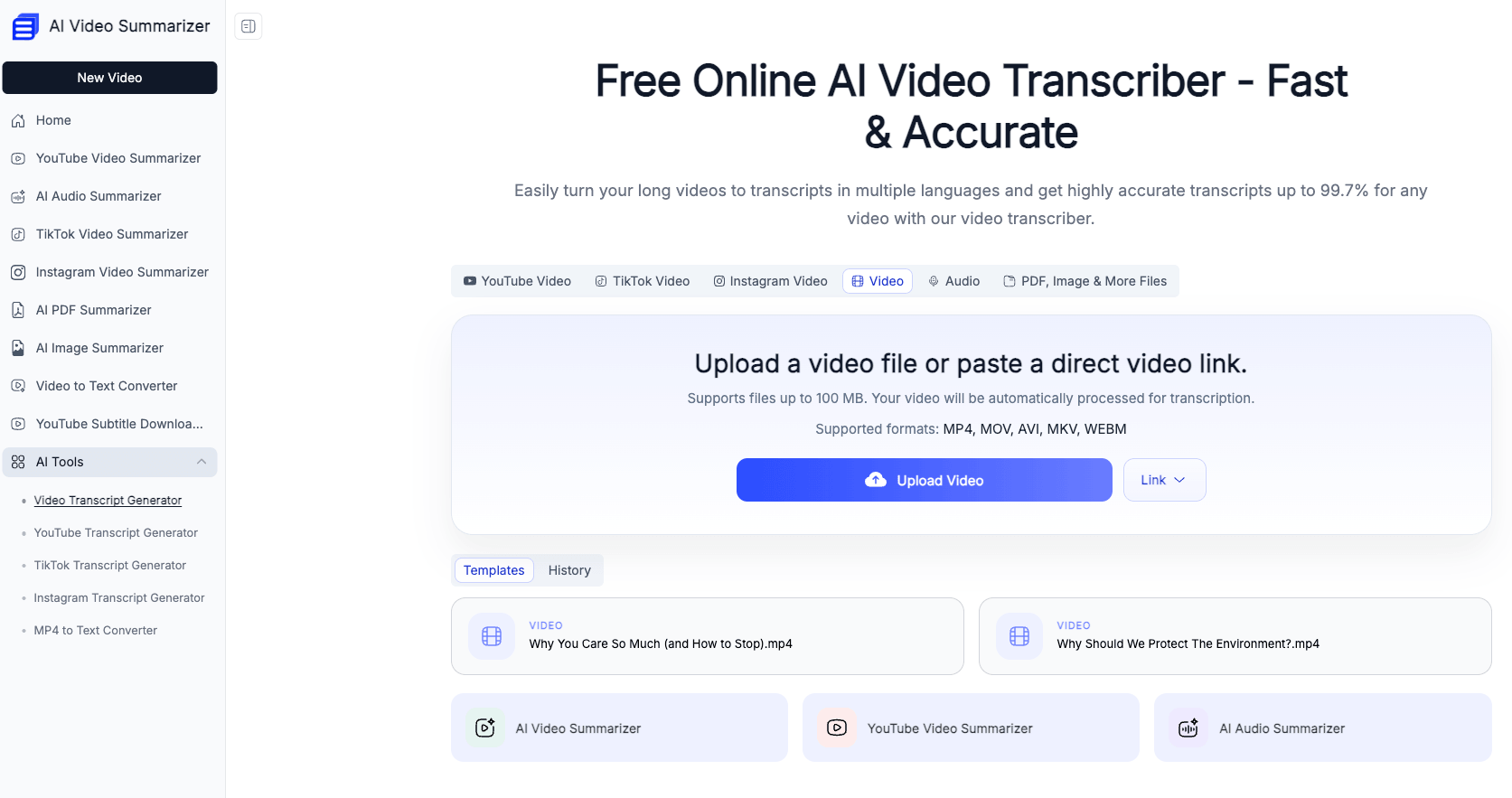 Video Transcriber AI